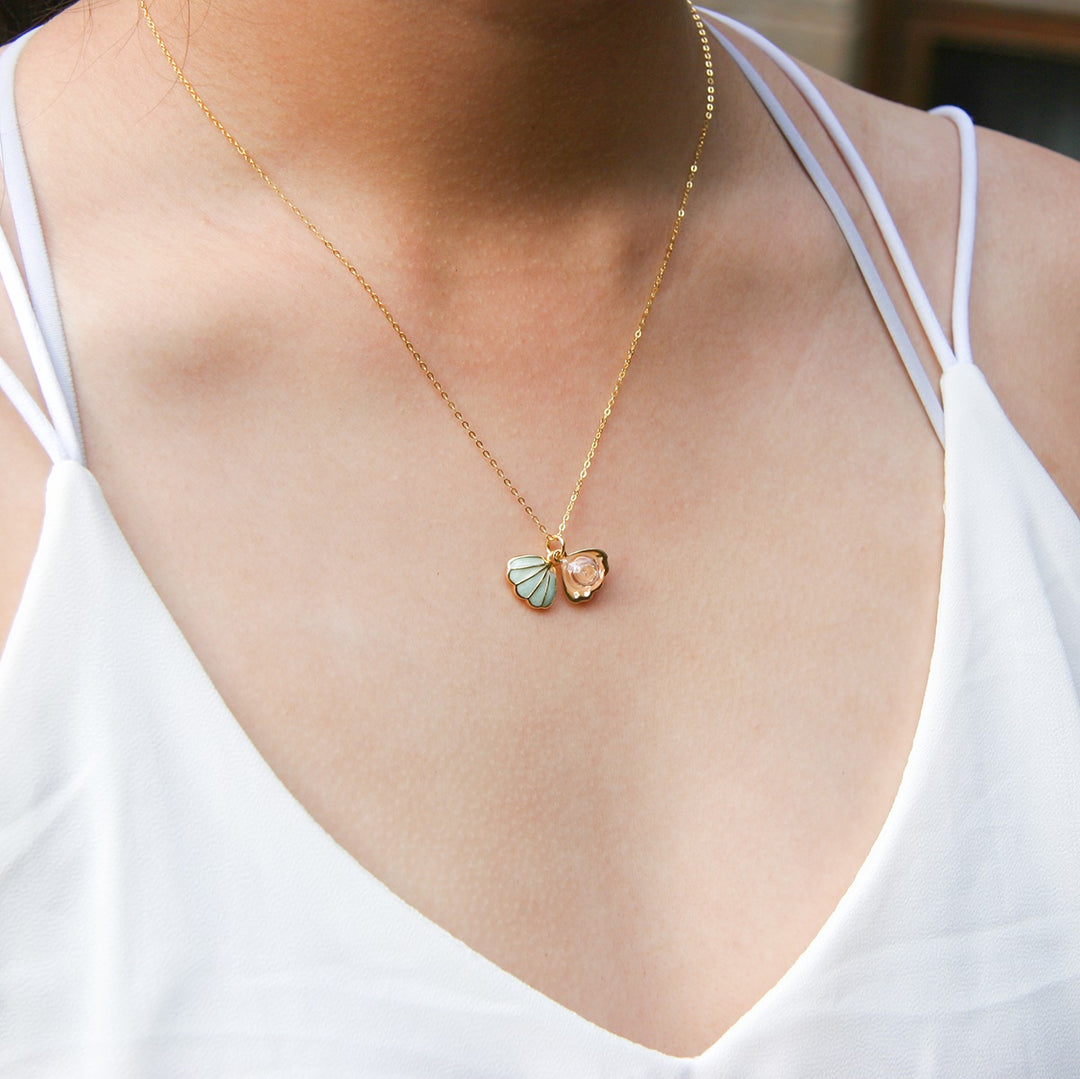 Gift Box - Aroma Necklace 925 Silver, Gold coated includes Purify Oil Blend