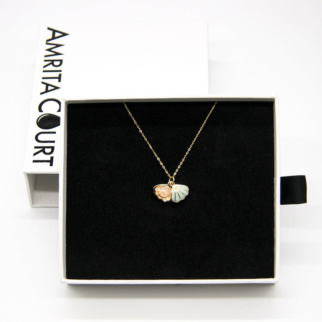 Gift Box - Aroma Necklace 925 Silver, Gold coated includes Purify Oil Blend